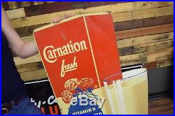 Vintage Carnation Milk Advertising Sign Dairy Farm 1950's Agriculture General