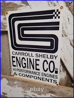 Vintage Carroll Shelby Sign Hi-performance Race Engine Components Gas Station