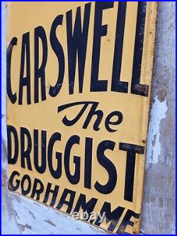 Vintage Carswell Sign Old Embossed Metal Advertising Veterinary Remedies Dog 29