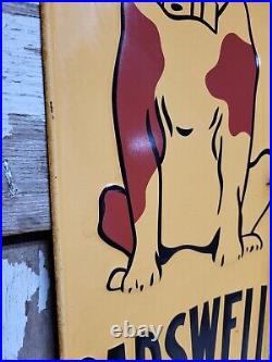 Vintage Carswell Sign Old Embossed Metal Advertising Veterinary Remedies Dog 29