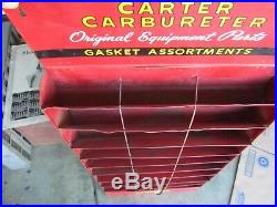 Vintage Carter Carburetor Sign Display Gasket Rack 1940's Garage Advertising Old