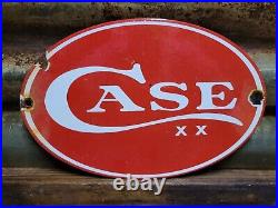 Vintage Case Porcelain Sign Knife Knive Sporting Goods Sharp Edge Cutlery Oval