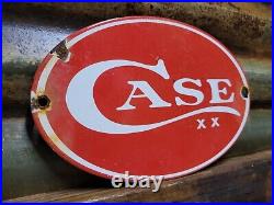 Vintage Case Porcelain Sign Knife Knive Sporting Goods Sharp Edge Cutlery Oval