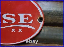 Vintage Case Porcelain Sign Knife Knive Sporting Goods Sharp Edge Cutlery Oval