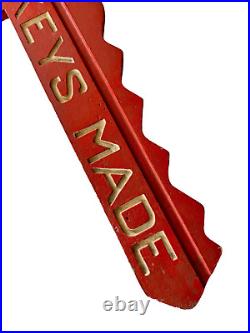 Vintage Cast Iron Red Painted Trade Advertising Sign Keil Key Charlestown NH