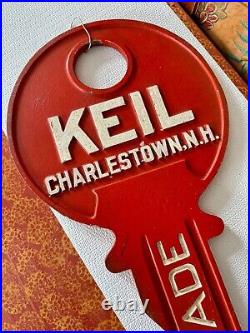 Vintage Cast Iron Trade Sign Keil Charlestown NH Key Advertising Sign