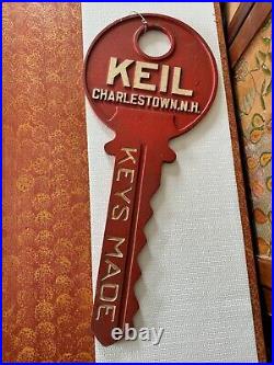 Vintage Cast Iron Trade Sign Keil Charlestown NH Key Advertising Sign