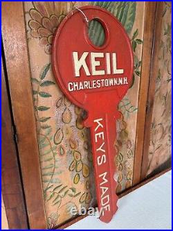 Vintage Cast Iron Trade Sign Keil Charlestown NH Key Advertising Sign