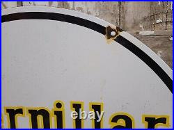 Vintage Caterpillar Porcelain Sign 30 2-sided Construction Equipment Excavator