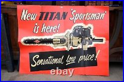 Vintage Chainsaw Store Display sign Titan Sportsman Poster Advertising Tool