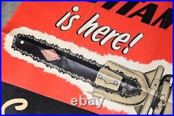 Vintage Chainsaw Store Display sign Titan Sportsman Poster Advertising Tool