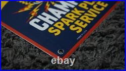 Vintage Champion Porcelain Sign Gas Metal Pump Plate Oil Gasoline Rare Service