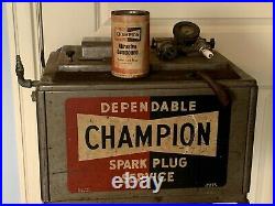 Vintage Champion Spark Plug Service Tester and Cleaner Gas Station Front Sign
