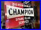 Vintage-Champion-Spark-Plug-Sign-Flange-Authentic-RARE-01-vr