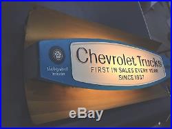Vintage Chevrolet Dealership Lighted Trucks Sign 36 First Since 1937