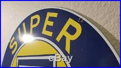 Vintage Chevrolet Porcelain Gas Auto Super Service Station Pump Plate Sign