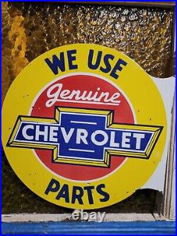 Vintage Chevrolet Porcelain Sign 18 Flange Automobile Dealership Advertising