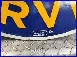 Vintage Chevrolet Porcelain Sign 36 Chevy Super Service Gas Station Oil Dealer
