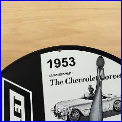 Vintage Chevrolet Porcelain Sign Corvette Auto Dealer Service Gas Oil Station Ad