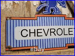 Vintage Chevrolet Porcelain Sign Old Felix Chevy Dealership Sign Car Truck Sales