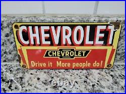 Vintage Chevrolet Porcelain Sign Used Car Dealer Truck Oil Gas Station Service