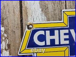 Vintage Chevrolet Porcelain Sign Used Truck Service Chevy Dealer Car Auto Sales