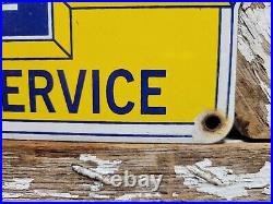 Vintage Chevrolet Porcelain Sign Used Truck Service Chevy Dealer Car Auto Sales