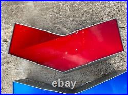 Vintage Chevron Dealer Neon Arrow Signs Original Gas Oil Advertising Sign