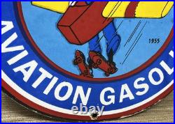 Vintage Chevron Gasoline Porcelain Sign Gas Station Pump Oil Service Disney