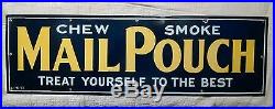 Vintage Chew Smoke Mail Pouch 36 porcelain metal sign. FREE SHIPPING! Tobacco
