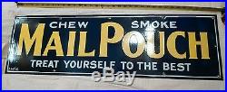 Vintage Chew Smoke Mail Pouch 36 porcelain metal sign. FREE SHIPPING! Tobacco