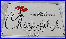 Vintage Chick Fil A Porcelain Sign Mcdonalds Burger King Chicken Fast Food Gas