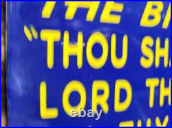 Vintage Church Porcelain Sign Christian Bible Verse Lancaster Gospel Religion Vintage Church Porcelain Sign Christian Bible Verse Lancaster Gospel Religion
