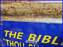 Vintage Church Porcelain Sign Christian Bible Verse Lancaster Gospel Religion Vintage Church Porcelain Sign Christian Bible Verse Lancaster Gospel Religion