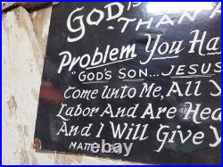Vintage Church Porcelain Sign God Christian Bible Verse Religion Lords Prayer Vintage Church Porcelain Sign God Christian Bible Verse Religion Lords Prayer