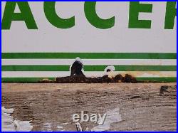 Vintage Cities Service Porcelain Sign Flange Gas Charge Card Accepted Here 20