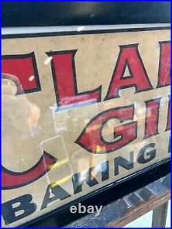 Vintage Clabber Girl Framed Country Store Sign 38 x 14