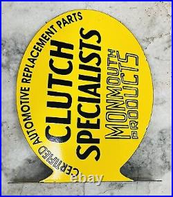 Vintage Clutch Specialists 100%? Porcelain Enamel Sign 16×12×2.5 Flange Double S