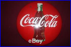 Vintage Coca Cola 36 Button Porcelain Metal Sign 1950's Advertising Coca Cola
