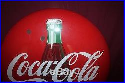 Vintage Coca Cola 36 Button Porcelain Metal Sign 1950's Advertising Coca Cola