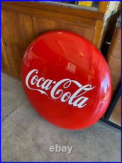 Vintage Coca Cola 36 Porcelain Enamel Button Sign LOCAL PICK UP ONLY 38340