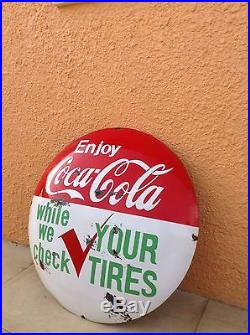 Vintage Coca-Cola Dome Sign. Vintage Soda and Tire Bubble Sign