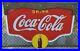 Vintage-Coca-Cola-Double-Sided-Porcelain-Die-Cut-Sign-Yellow-Bottle-Buttons-1939-01-yqpk
