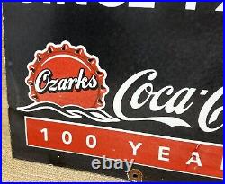 Vintage Coca Cola Porcelain Sign Gas Station Bottle Pepsi Pump Plate Bottle