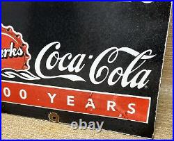 Vintage Coca Cola Porcelain Sign Gas Station Bottle Pepsi Pump Plate Bottle