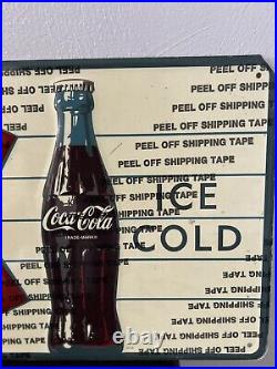 Vintage Coca Cola Sign OF Good Taste Fishtail Bottle Metal Advertising Sign