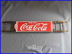 Vintage Coca-Cola Soda Porcelain Advertising Grocery Store Door Push Bar Sign