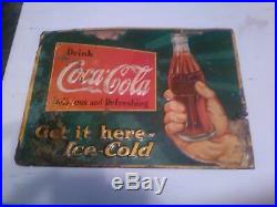 Vintage Coca Cola Tin Tacker Sign