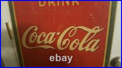 Vintage Coca Cola sign original 1940s sign advertising Girl Coke vintage 1941