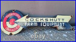 Vintage Cockshutt Porcelain Sign Gas Farm Equipment Barn Tractor Dealer Canada